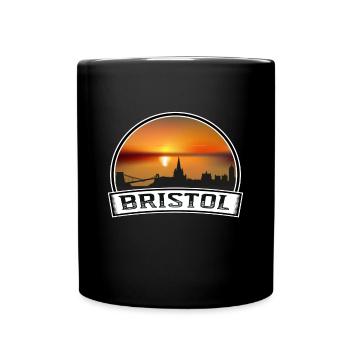Bristol England Skyline Vintage Sunset Travel Souv - Full Colour Mug - black - Front