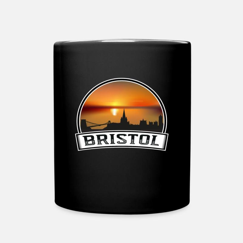 Bristol England Skyline Vintage Sonnenuntergang Reise Souv - Tasse einfarbig - Schwarz