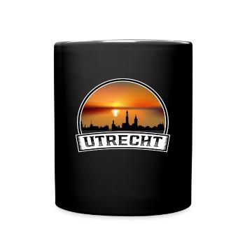 Utrecht Netherlands Skyline Vintage Sunset Travel - Full Colour Mug - black - Front