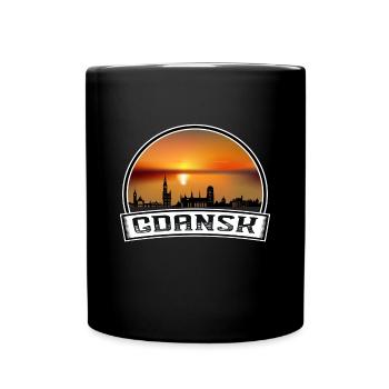 Danzig Polen Skyline Vintage Sonnenuntergang Reise Souven - Tasse einfarbig - Schwarz - Vorne