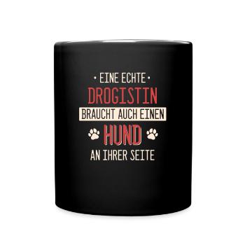 Drogistin Drogerie Kosmetik Beruf Spruch - Tasse einfarbig - Schwarz - Vorne