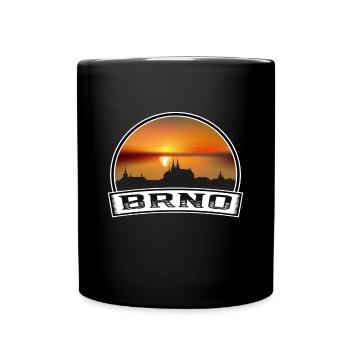 Brno Tschechien Skyline Vintage Sonnenuntergang Reise Souveni - Tasse einfarbig - Schwarz - Vorne