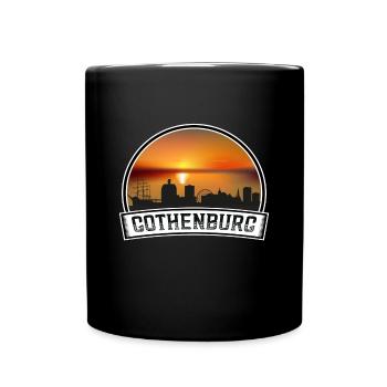 Gothenburg Sweden Skyline Vintage Sunset Travel So - Full Colour Mug - black - Front