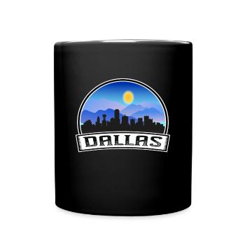 Dallas Texas USA Skyline Vintage Sunset Travel Sou - Full Colour Mug - black - Front