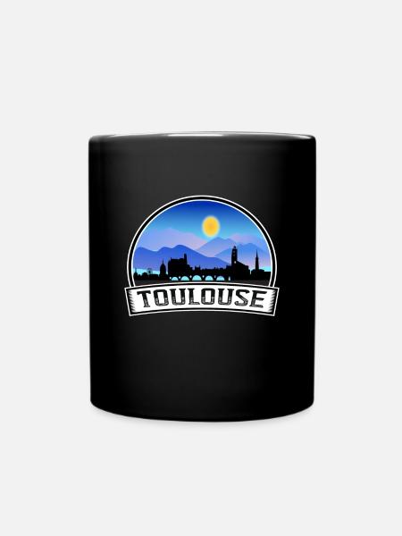 Toulouse France Skyline Vintage Sunset Voyage Souv - Mug uni - noir