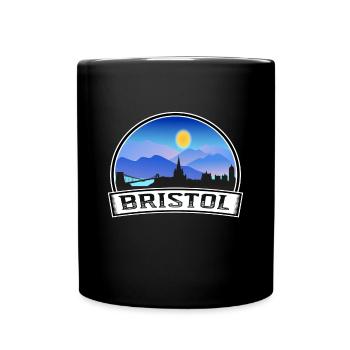 Bristol England Skyline Vintage Sunset Travel Souv - Full Colour Mug - black - Front