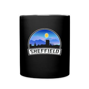 Sheffield Angleterre Skyline Vintage Sunset Voyage So - Mug uni - noir - Devant