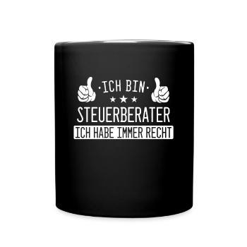 Steuerberater Steuer Steuerberatung Beruf Spruch - Tasse einfarbig - Schwarz - Vorne