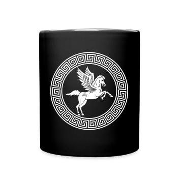Symbol of the white Pegasus horse - Full Colour Mug - black - Front