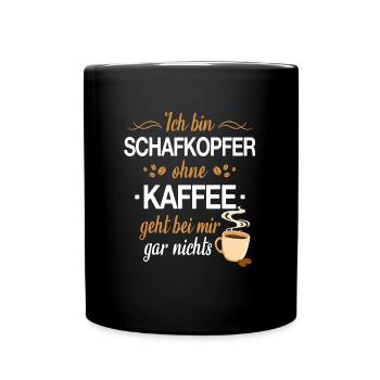 Schafkopfen Schafkopf Kartenspiel Spruch - Tasse einfarbig - Schwarz - Vorne