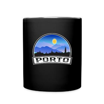 Porto Portugal Skyline Vintage Sunset Travel Souve - Full Colour Mug - black - Front