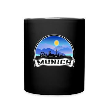 München Deutschland Skyline Vintage Sunset Travel Souve - Tasse einfarbig - Schwarz - Vorne