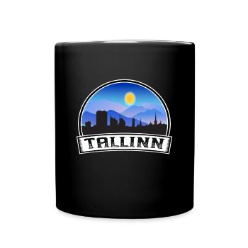 Tallinn Estonie Skyline Vintage Sunset Voyage Souv - Mug uni - noir - Devant