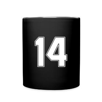 14 ans numéro maillot 14 - Mug uni - noir - Devant