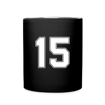 15 ans numéro maillot 15 - Mug uni - noir - Devant