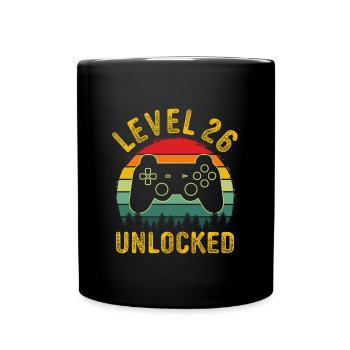 Level 26 unlocked T-Shirt level 26 complete - Tasse einfarbig - Schwarz - Vorne