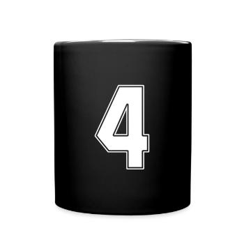 4 Jahre Trikotnummer 4 - Tasse einfarbig - Schwarz - Vorne