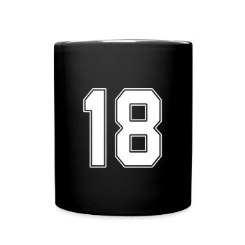18 years old jersey number 18 - Full Colour Mug - black - Front