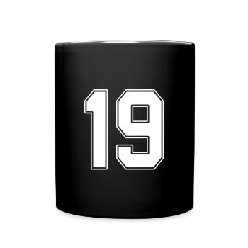 19 years old jersey number 19 - Full Colour Mug - black - Front
