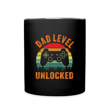 Dad level unlocked retro t shirt papa - Tasse einfarbig - Schwarz - Vorne