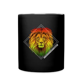 Regenbogenlöwe Diamond Muster - Tasse einfarbig - Schwarz - Vorne