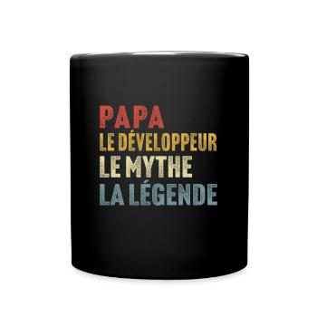 Papa le développeur le mythe la légende - Mug uni - noir - Devant