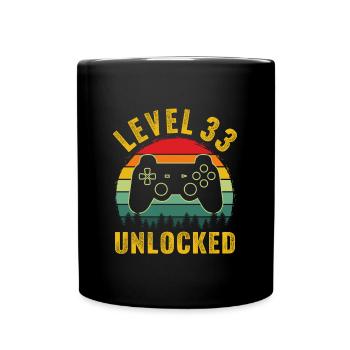 Level 33 unlocked t-shirt level 33 complete - Tasse einfarbig - Schwarz - Vorne