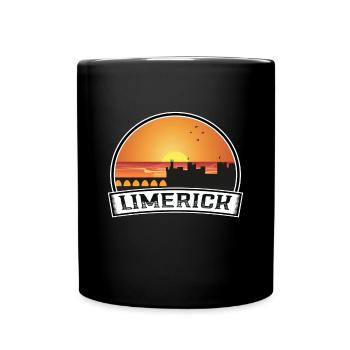 Limerick Irlande Skyline Vintage Sunset Travel Sou - Mug uni - noir - Devant