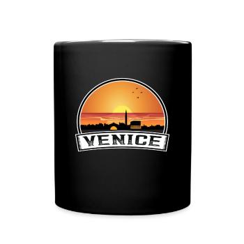 Venice Italy Skyline Vintage Sunset Travel Souveni - Full Colour Mug - black - Front