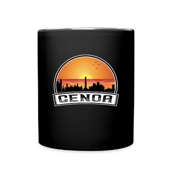 Gênes Italie Skyline Vintage Sunset Voyage Souvenir - Mug uni - noir - Devant