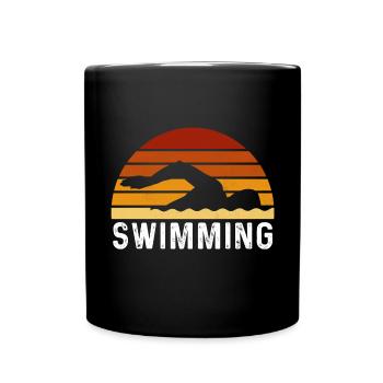 Retro Schwimmer vintage T-Shirt schwimmen - Tasse einfarbig - Schwarz - Vorne