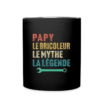 Papy le bricoleur le mythe la légende - Mug uni - noir - Devant