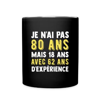 Cadeau anniversaire 80 ans t-shirt 80 ans - Mug uni - noir - Devant