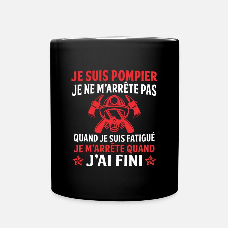 Je suis pompier t-shirt cadeau pompier - Mug uni - noir
