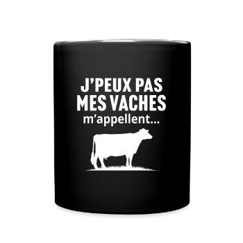 J'peux pas mes vaches m'appellent - Mug uni - noir - Devant