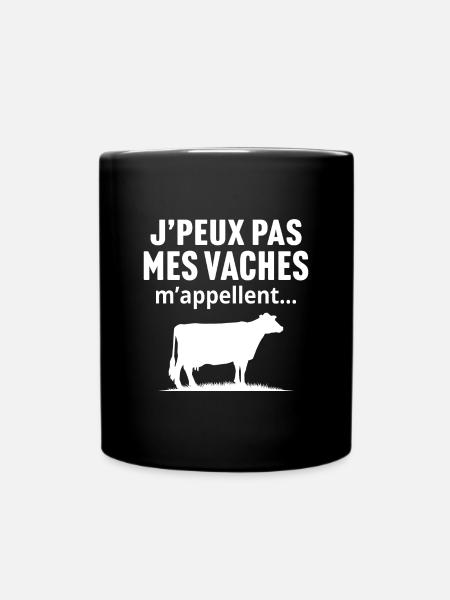 J'peux pas mes vaches m'appellent - Mug uni - noir