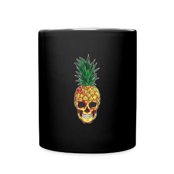 Pineapple Skull Aloha Beaches Hawaiian - Full Colour Mug - black - Front