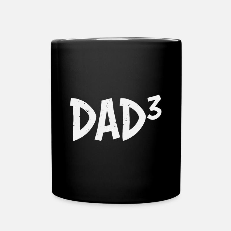 Papa 3 Vater von drei Kindern Vatertag - Tasse einfarbig - Schwarz