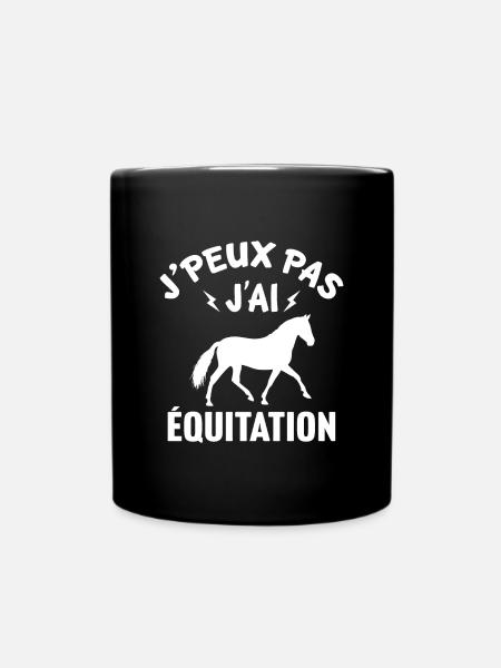J'peux pas j'ai Équitation - Mug uni - noir
