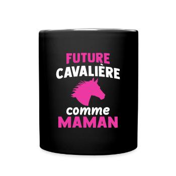 Future cavalière comme maman - Mug uni - noir - Devant