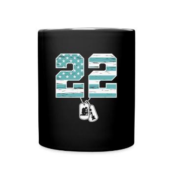 22 a Day Soldier Veteran Ptsd Awareness - Full Colour Mug - black - Front