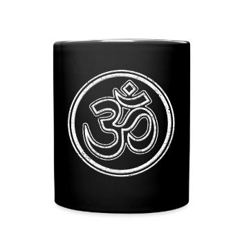 Buddhist Om Rune spiritual sign Used - Full Colour Mug - black - Front