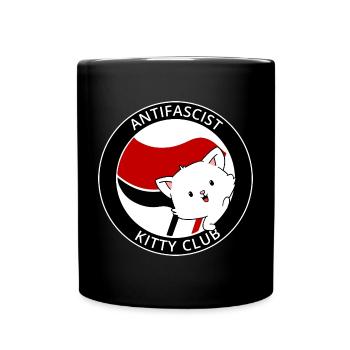 Antifascist Kitty Club Antifa Kawaii Cat - Full Colour Mug - black - Front