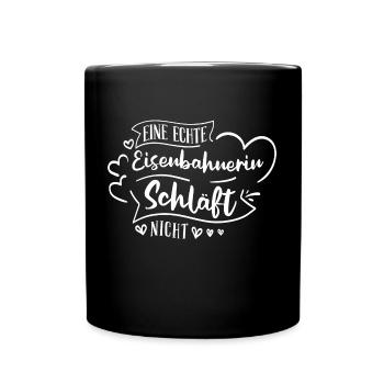 Eisenbahner Lokführer Eisenbahn Bahn Beruf Spruch - Tasse einfarbig - Schwarz - Vorne