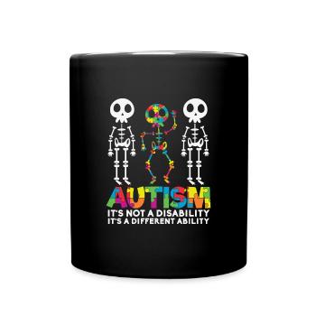 Autismus Es ist kein Behinderungsskelett - Tasse einfarbig - Schwarz - Vorne