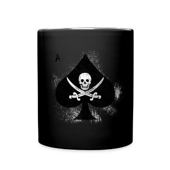 Spade Skull Pirates Design - Full Colour Mug - black - Front