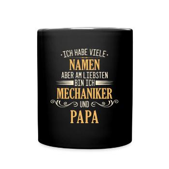 Mechaniker Werkstatt Automechaniker Auto Spruch - Tasse einfarbig - Schwarz - Vorne