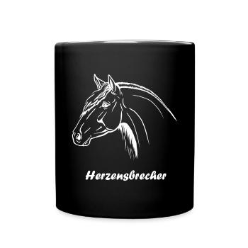 Andalusier Portrait Herzensbrecher - Tasse einfarbig - Schwarz - Vorne
