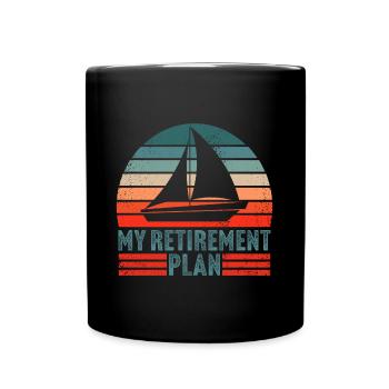 My retirement plan retro sailing sailboat - Tasse einfarbig - Schwarz - Vorne