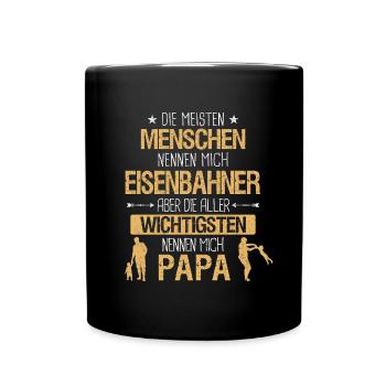 Eisenbahner Lokführer Eisenbahn Bahn Beruf Spruch - Tasse einfarbig - Schwarz - Vorne
